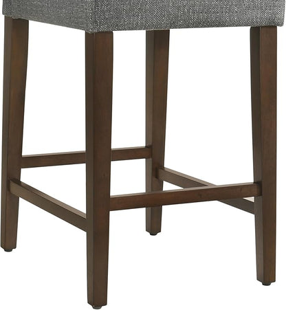 CHITA Counter Height Bar Stools Set of 3, 27" H Seat Height Upholstered Barstools, Fabric in Fog Grey