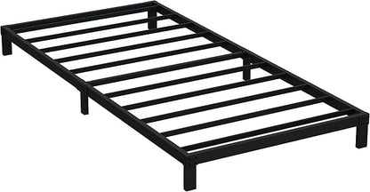EMODA 6 Inch Twin Bed Frames No Box Spring Needed, Heavy Duty Metal Twin Platform Bed Frame, Noise Free, Easy Assembly, Black