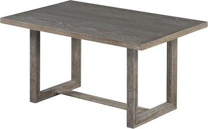 Ball & Cast 6-Piece Dining Table Set for 6 People, 60" Wood Dining Kitchen Table & Chairs Set, Dining Room Table with Upholstered Chairs and 1 Bench, Perfect for Dining Room, Kitchen, Gray