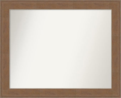 Amanti Art Grey Bathroom Mirror for Over Sink, 27x33 Alta Brown Grey Rectangle Vanity Mirror, Large Country Rustic Frame, Hangs Horizonally and Vertically, Bathroom Wall Decor, Non-Beveled Edge