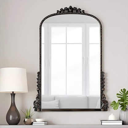 SHYFOY Antique Wall Mirror, Vintage Mirrors for Wall Decor, Baroque Decorative Mirror for Living Room Entryway Powder Room, Traditional Elegant Ornate Mirror, 31.5'" X 23.6'' Black-Gold