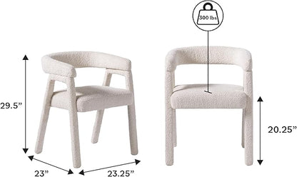 Walker Edison Ezra Modern Solid Wood Rounded Back Dining Chair - Natural (Set of 2)