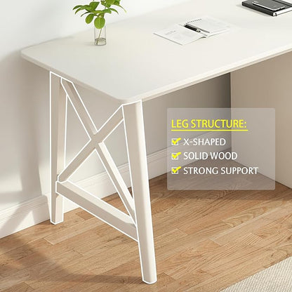 2-Person Desk with Storage Cabinet - 94" Wooden Extra Long L Shaped Table, Double Work Study Computer Workstation for Home Office, White, 94" W x 24" D