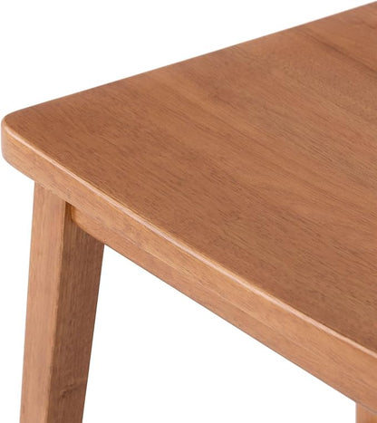 Plank+Beam Smythe Bar Stool, 30", Set of 4, Sturdy Wood Modern Kitchen Bar Height Stool, Saddle Seat Backless Bar Chair, Metal Footrest, Pecan