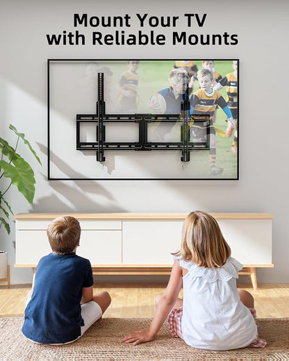 HOME VISION Fixed TV Wall Mount for Most 42"-100" Flat Curved TVs- 0.86'' Ultra Slim, Low Profile TV Mount Fits 8"-32" Studs, Heavy Duty Bracket Mounts for Large TVs, Max VESA 800X600mm, Up to 200lbs