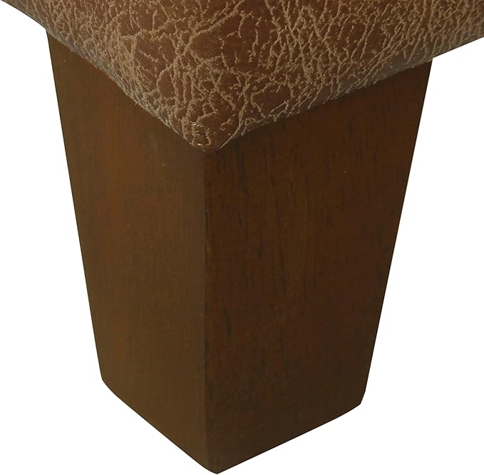 Homepop Home Decor | K2380-YDQY-2 | Luxury Large Faux Leather Square Storage Ottoman | Ottoman with Storage for Living Room & Bedroom, Brown