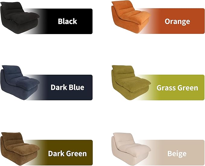 Bean Bag Chair - Memory Foam Bean Bag Chair for Adults, Comfy High-Resilience Single Sofa, Small Space Floor Chair, Chaise Lounge for Living Room, Bedroom (Beige, Cushions)