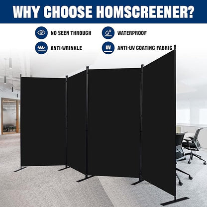 Room Divider 6FT Portable Room Dividers and Folding Privacy Screens, 136'' W Fabric Divider for Room Separation, 4 Panel Partition Room Dividers Freestanding Wall Divider Screen for Dorm Studio Office