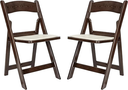 Flash Furniture Hercules Folding Resin– 2 Pack 800LB Weight Capacity Event Chair, Set of 2, Dark Brown