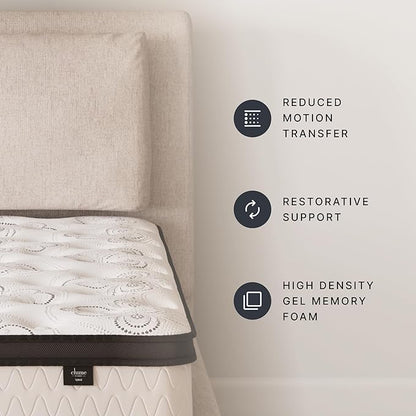 Signature Design by Ashley Twin Size Chime 12 Inch Medium Firm Hybrid Cooling Gel Memory Foam for Pressure Relief, Fiberglass Free, Mattress in A Box
