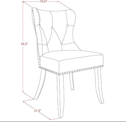 East West Furniture OXSI5-MAH-35 5 Piece Kitchen Table & Chairs Set Includes a Square Dining Room Table and 4 Doeskin Linen Fabric Parson Dining Chairs, 36x36 Inch, Mahogany