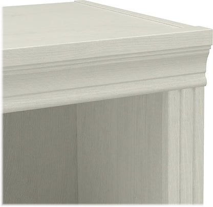 Bush Furniture Saratoga Tall 5 Shelf Bookcase in Linen White Oak, Home Office Organizer, Vertical Storage Solution for Books and Office Supplies, Tall Bookshelf