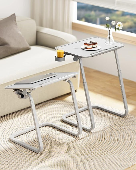 SAIJI TV Tray Table - Heavy Duty Extra Large TV Tray, Upgraded TV Dinner Trays for Eating Snack Food, Tilt & Height Adjustable TV Tray Laptop Desk for Sofa & Bedside Small Table