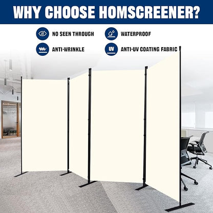 Room Divider 6FT Portable Room Dividers and Folding Privacy Screens, 136'' W Fabric Divider for Room Separation, 4 Panel Partition Room Dividers Freestanding Wall Divider Screen for Dorm Studio Office