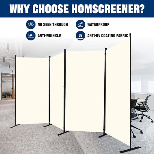 Room Divider 6FT Portable Room Dividers and Folding Privacy Screens, 136'' W Fabric Divider for Room Separation, 4 Panel Partition Room Dividers Freestanding Wall Divider Screen for Dorm Studio Office