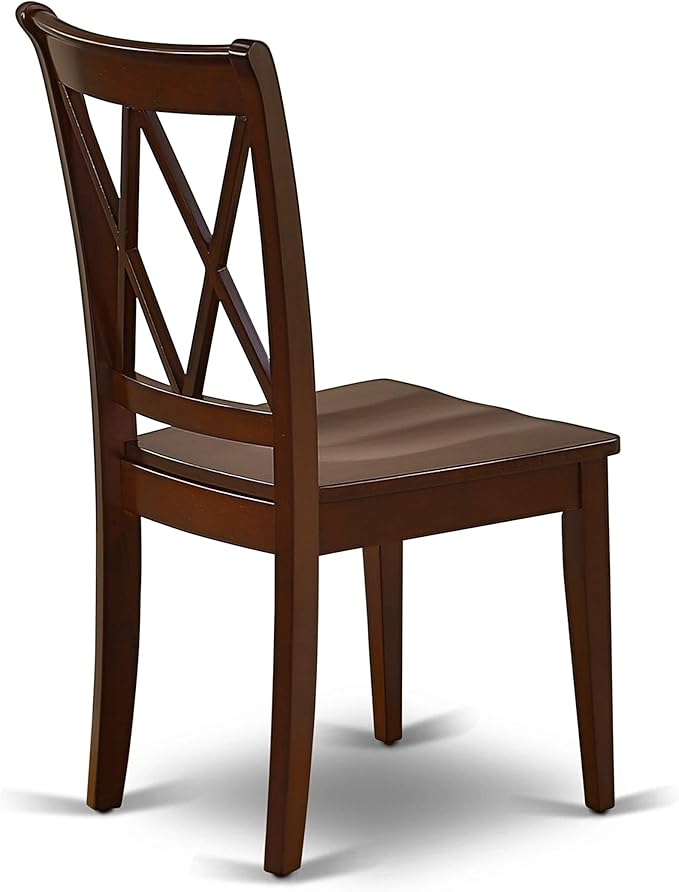 East West Furniture HBCL5-MAH-W 5 Piece Dining Room Furniture Set Includes a Round Kitchen Table with Pedestal and 4 Dining Chairs, 42x42 Inch, Mahogany