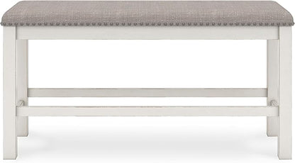 Signature Design by Ashley Robbinsdale 49" Counter Height Dining Bench, Antique White