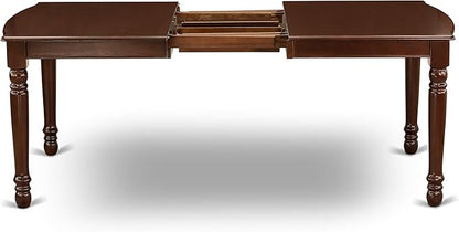 East West Furniture DODA5-MAH-W 5 Piece Dining Room Furniture Set Includes a Rectangle Wooden Table with Butterfly Leaf and 4 Kitchen Dining Chairs, 42x78 Inch, Mahogany