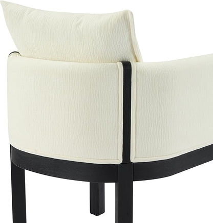 Christopher Knight Home Lucid Linen Upholstered Dining Chairs Set of 2, Rubber Wood Dining Room Chairs, Modern Armchair, Extra Seating for Dining Room, Versatile Indoor Furniture, White + Black