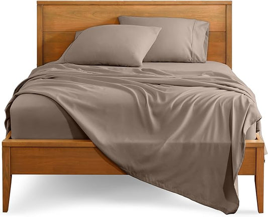 Bare Home King Sheet Set - Luxury 1800 Ultra-Soft Microfiber King Bed Sheets - Double Brushed - Deep Pockets - Easy Fit - 4 Piece Set - Bedding Sheets & Pillowcases (King, Taupe)