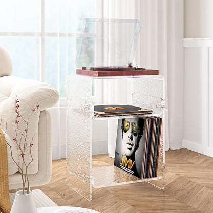 Clear Acrylic 3-Tier End Table/Nightstand – Sleek Bedside Storage with Durable Design, Perfect for Bedrooms, Living Rooms, or Modern Interiors – Ideal as a Bedside Table or Sofa Side Piece