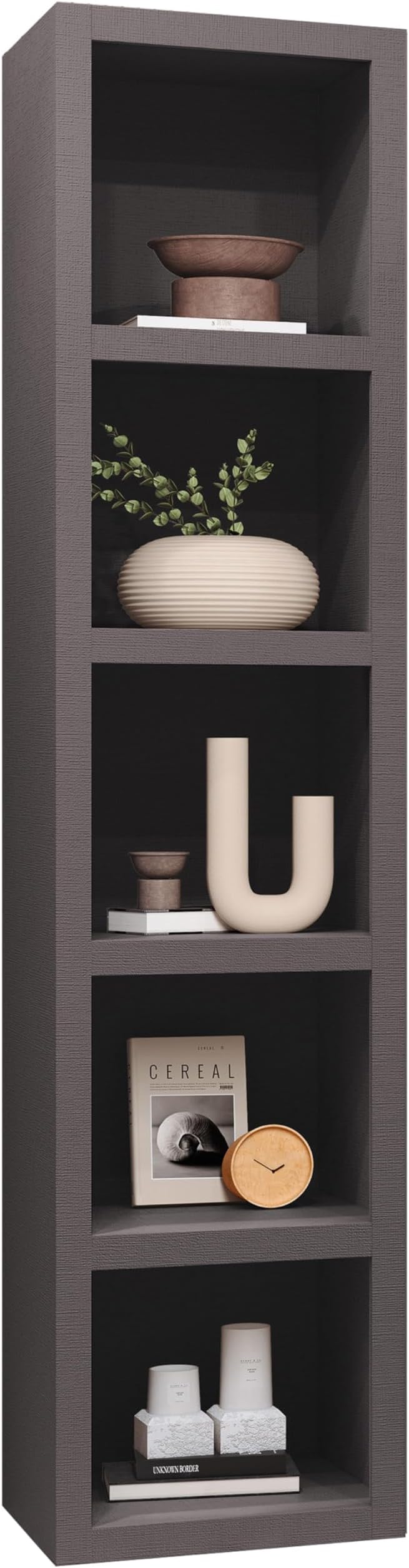 Oakland Living Dark Grey 85-in Tall Wooden Bookcase Shelf