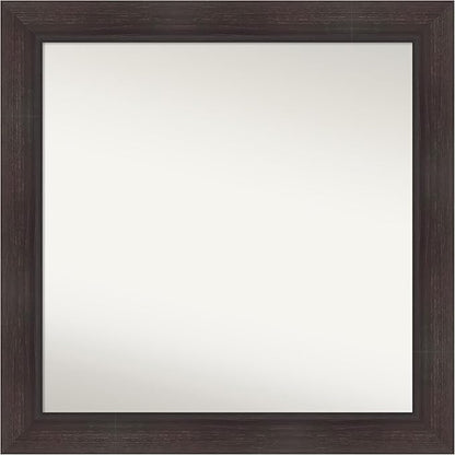 Amanti Art Brown Bathroom Mirror for Over Sink, 32x32 Sloped Espresso Square Vanity Mirror, Large Modern Contemporary Frame, Hangs Horizonally and Vertically, Bathroom Wall Decor, Non-Beveled Edge