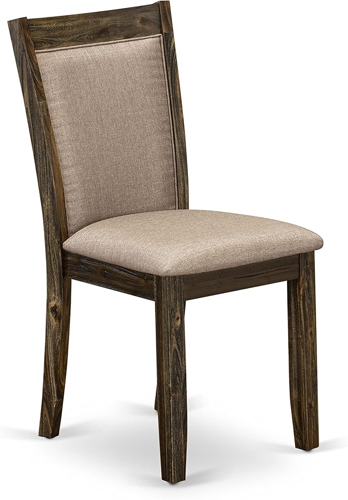 East West Furniture X727MZ716-9 9 Piece Dining Room Table Set Includes a Rectangle Dining Table with X-Legs and 8 Dark Khaki Linen Fabric Upholstered Chairs, 40x72 Inch, Multi-Color