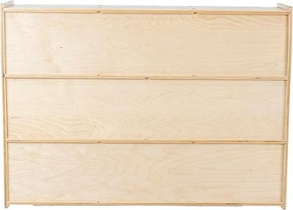 Birch Cubby Storage Organizer Bookcase, 3-Tier Open Shelves, 8-Cube Storage Organizer Display Shelf for Montessori, Kids Room, School, 34" H