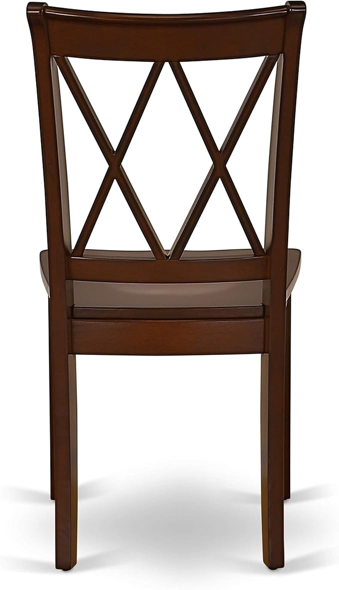 East West Furniture PSCL3-MAH-W 3 Piece Dining Room Furniture Set Contains a Rectangle Wooden Table with Butterfly Leaf and 2 Kitchen Dining Chairs, 32x60 Inch, Mahogany