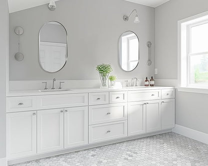 ANDY STAR Chrome Bathroom Mirror 24x36, Chrome Mirror Oval, Polished Silver Bathroom Mirror, Oval Mirrors Stainless Steel Frame Deep 1’’ Hang Vertical or Horizontal