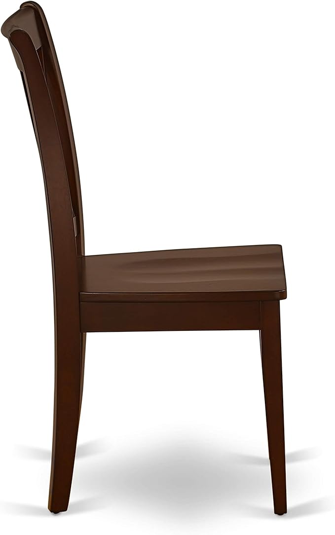 East West Furniture HBCL5-MAH-W 5 Piece Dining Room Furniture Set Includes a Round Kitchen Table with Pedestal and 4 Dining Chairs, 42x42 Inch, Mahogany