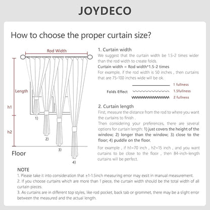 Joydeco 100% Blackout Curtains for Bedroom - Natural Linen Curtains 52" W x 120" L, Thermal Insulated 2 Panels White Light Blocking Drapes, Rod Pocket & Back Tabs, Darkening Privacy for Living Room