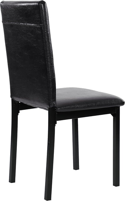 Homelegance 2601 Tempe PU Upholstered Chair (Set of 4), Dining Height, Brown