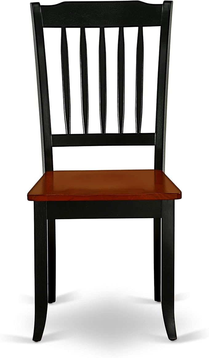 East West Furniture LGDA5-BCH-W 5 Piece Modern Dining Table Set Includes a Rectangle Wooden Table with Butterfly Leaf and 4 Dining Chairs, 42x84 Inch, Black & Cherry