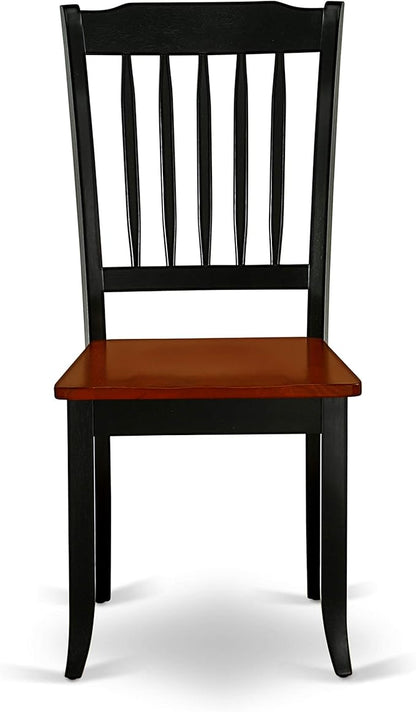 East West Furniture LGDA5-BCH-W 5 Piece Modern Dining Table Set Includes a Rectangle Wooden Table with Butterfly Leaf and 4 Dining Chairs, 42x84 Inch, Black & Cherry