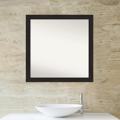 Amanti Art Brown Bathroom Mirror for Over Sink, 32x32 Furniture Espresso Square Vanity Mirror, Large Casual Frame, Hangs Horizonally and Vertically, Bathroom Wall Decor, Non-Beveled Edge from WI, USA