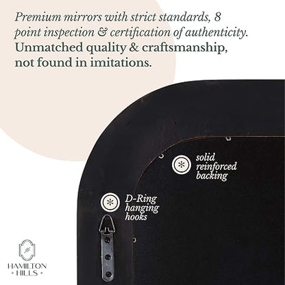 Hamilton Hills 40" x 30" Classic Gold Mirror - Rich Framed Top Round Corner- Thick Arched Top Rich Wall Mirror - Vanity for Bathroom Decor, Bedroom, Living Room - Hangs Horizontal or Vertical