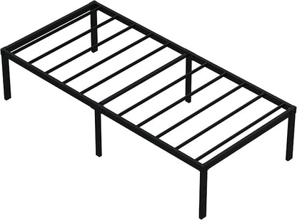 18 Inch Twin XL Bed Frames, Metal Platform Twin XL Bed Frame with High Storage, Eassy Assembly 2,500 Lbs Heavy Duty Bedframes, Black