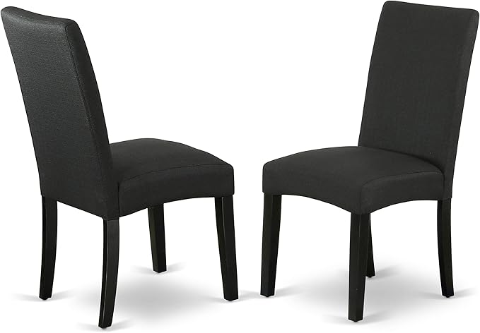 East West Furniture X697DR124-9 9 Piece Modern Dining Table Set Includes a Rectangle Wooden Table with X-Legs and 8 Black Color Linen Fabric Upholstered Chairs, 40x72 Inch, Multi-Color