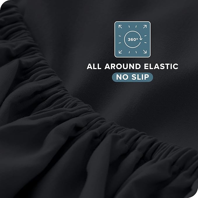 Bare Home Full Sheet Set - Luxury 1800 Ultra-Soft Microfiber Full Bed Sheets - Double Brushed - Deep Pockets - Easy Fit - 4 Piece Set - Bedding Sheets & Pillowcases (Full, Black)