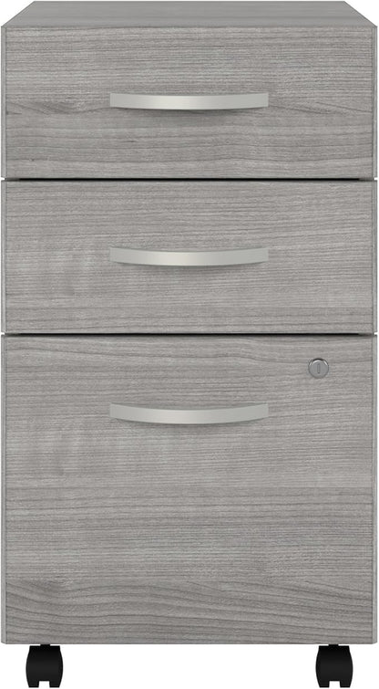 Bush Business Furniture Studio C 3 Drawer Mobile File Cabinet in Platinum Gray | Assembled Office Storage Unit for Home or Commercial Spaces