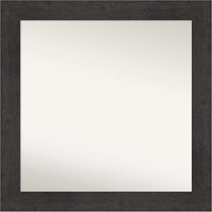 Amanti Art White Bathroom Mirror for Over Sink, 32x32 Ridge White Square Vanity Mirror, Large Traditional Frame, Hangs Horizonally and Vertically, Bathroom Wall Decor, Non-Beveled Edge from WI, USA