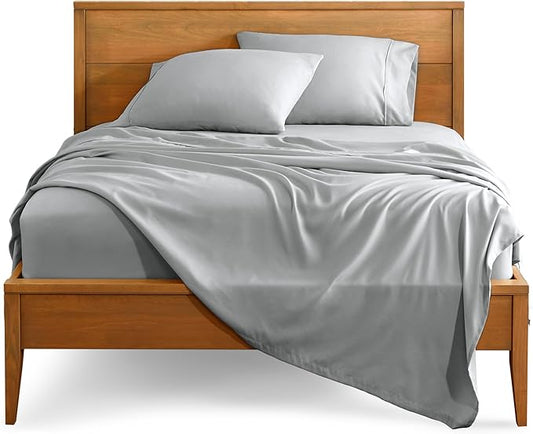 Bare Home Queen Sheet Set - 1800 Ultra-Soft Microfiber Queen Bed Sheets - Double Brushed - Deep Pockets - Easy Fit - 4 Piece Set - Bed Sheets (Queen, French Grey)