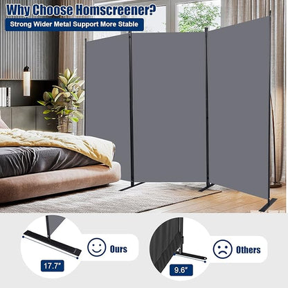 Room Divider 6FT Portable Room Dividers and Folding Privacy Screens, 102'' W Fabric Divider for Room Separation, 3 Panel Partition Room Dividers Freestanding Wall Divider Screen for Dorm Studio Office