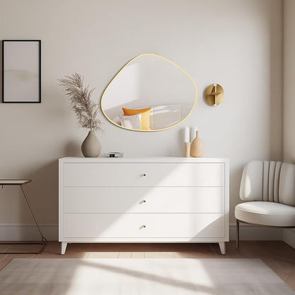 WallBeyond Asymmetrical Mirror, Irregular Wall Mirror for Bathroom, Abstract Wall Mirrors Decorative for Bedroom Living Room Entryway Hall, Mirrors for Wall Decor 28" H x 23" W, Gold