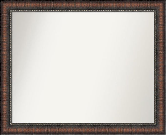 Amanti Art White Bathroom Mirror for Over Sink, 25x31 Cabinet White Narrow Rectangle Vanity Mirror, Large Modern Frame, Hangs Horizonally and Vertically, Bathroom Wall Decor, Non-Beveled Edge