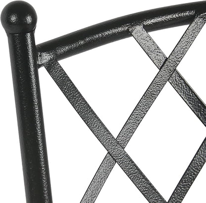 HomePop Home Decor | Metal Counter Height Bar Stools | 24" Bar Stools with Back | Decorative Home Furniture (Gray Woven)