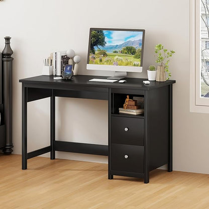 Desk with Drawers,Modern Small Computer Desk for Home Office with Storage Drawers, Makeup Vanity Desk Dressing Table for Bedroom,Filing Cabinet Writing Table PC Desks for Study (Black, 39.3")