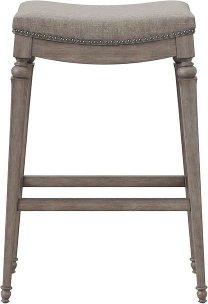 Hillsdale Furniture Vetrina Backless Non-Swivel Counter Stool, Weathered Grey